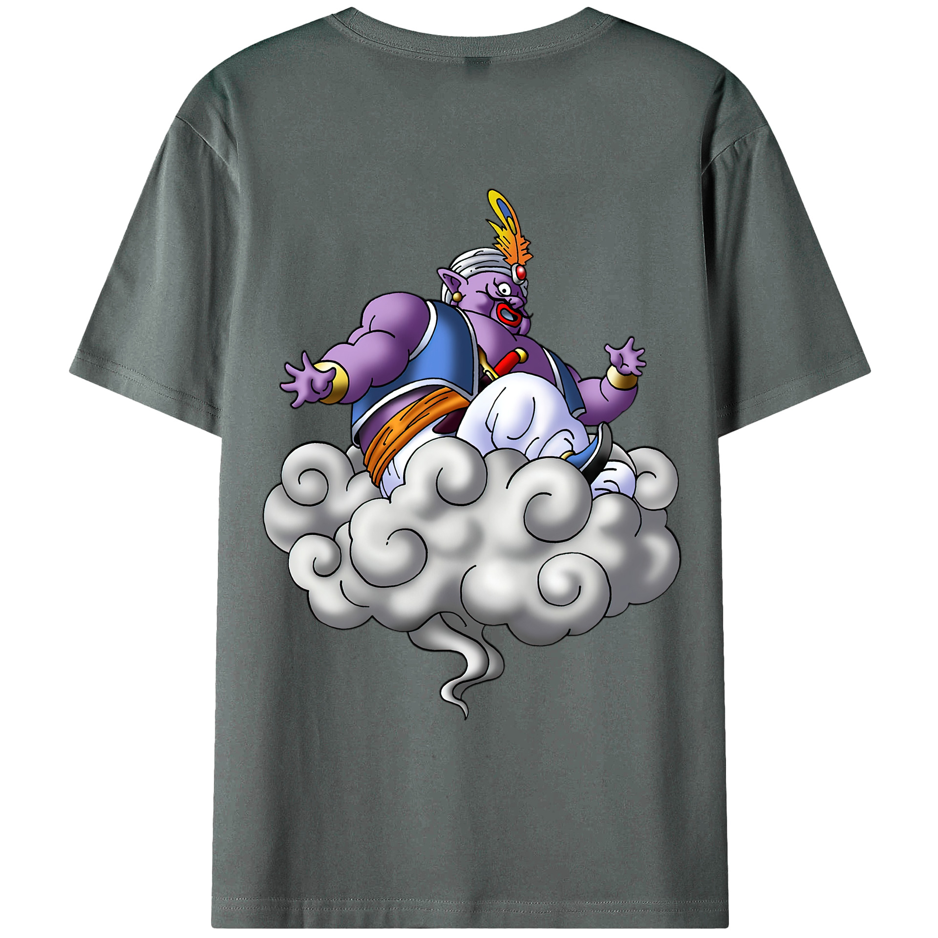 （画像用） ドラゴンクエスト Doragon Kuesuto Dragon Quest 綿100％ メンズ半袖Tシャツ（バックプリント） 通気性